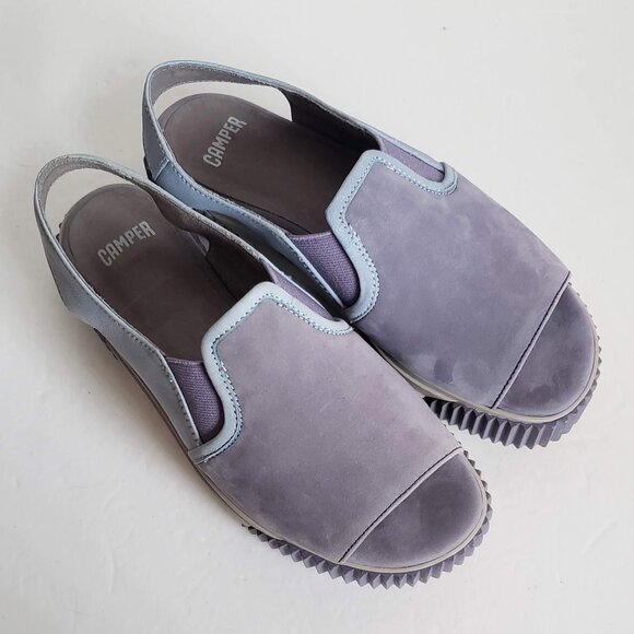 CAMPER Leather Platform Sandals Purple and Blue 35 - Picture 12 of 16
